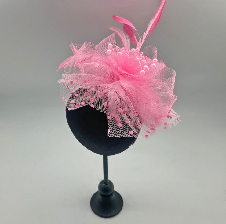 A photo of the Serena Fascinator in Light Pink product