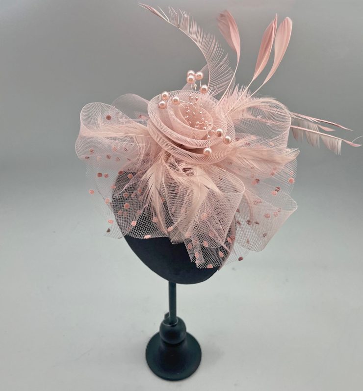 A photo of the Serena Fascinator in Mauve product