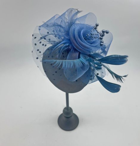 A photo of the Serena Fascinator in Navy product