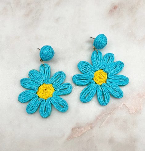 A photo of the Daisy Earrings in Blue product
