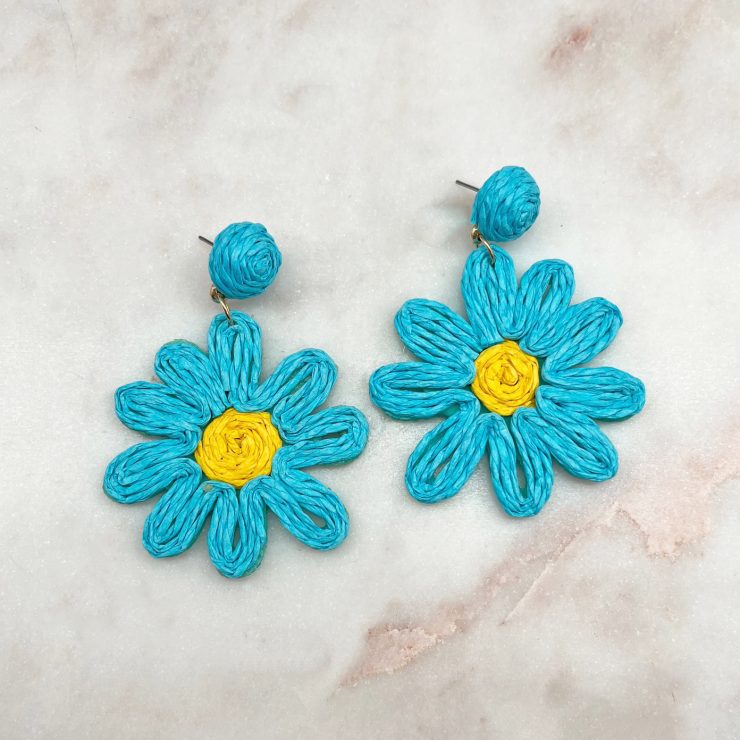 A photo of the Daisy Earrings in Blue product