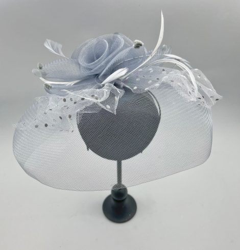 A photo of the Flora Fascinator in Light Grey product