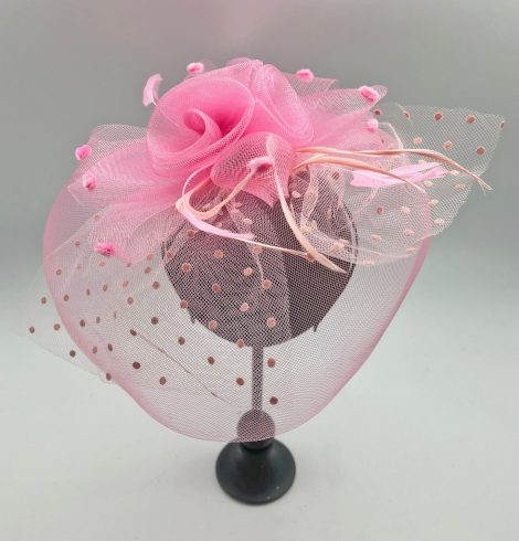 A photo of the Flora Fascinator in Light Pink product