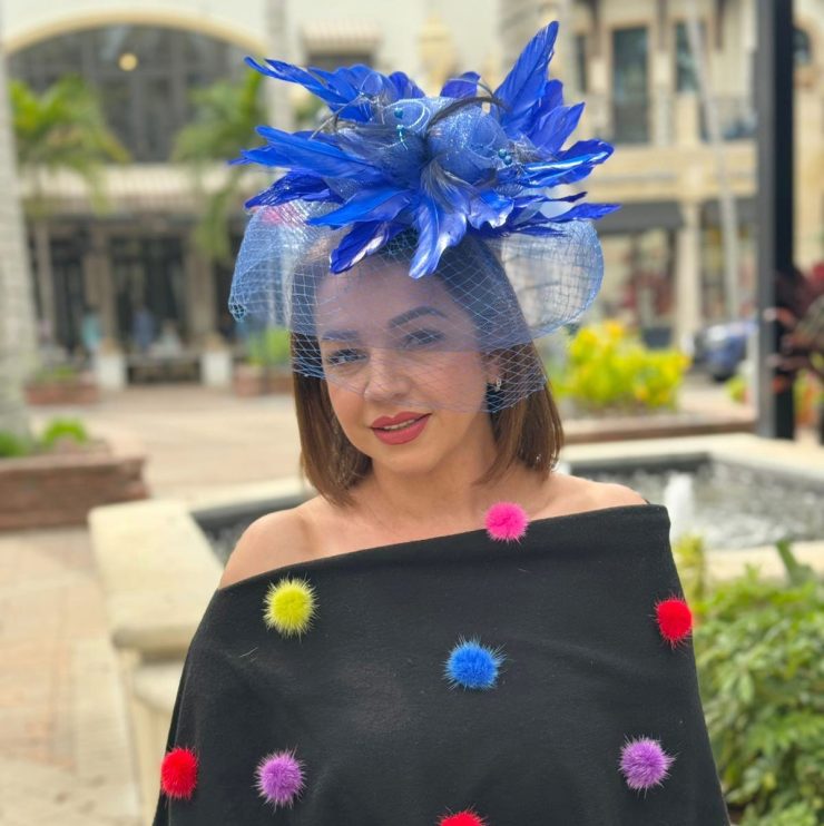 A photo of the Frida Fascinator in Royal Blue product