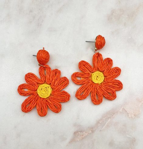 A photo of the Daisy Earrings in Orange product
