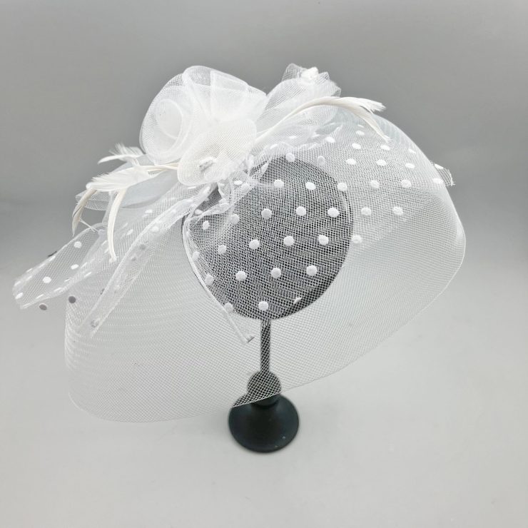 A photo of the Flora Fascinator in White product