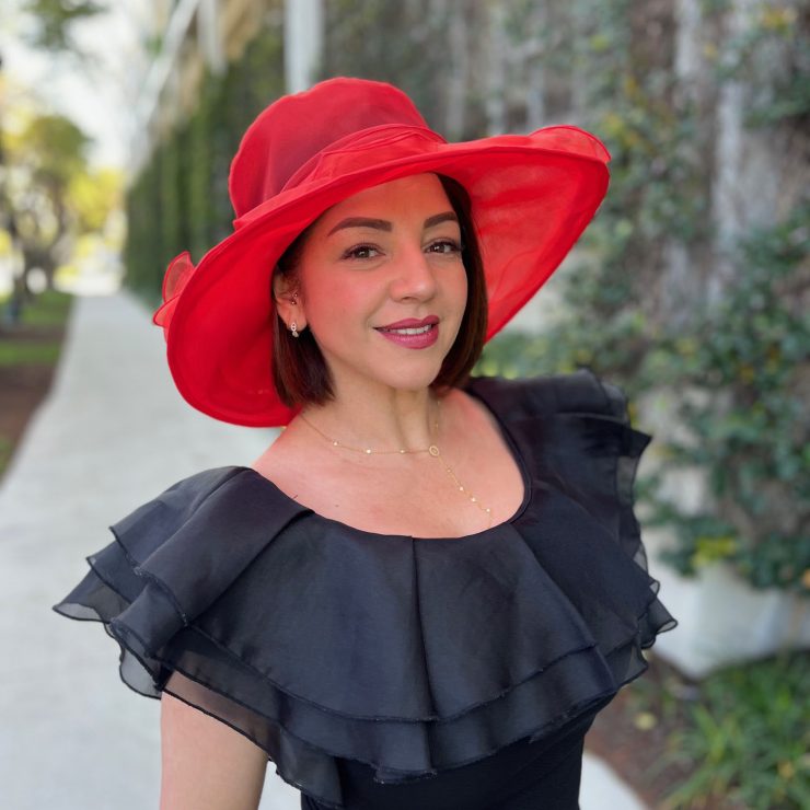 A photo of the Derby Day Hat in Red product