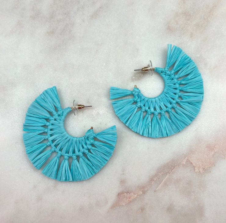 A photo of the Fan Favorite Earrings in Aqua product