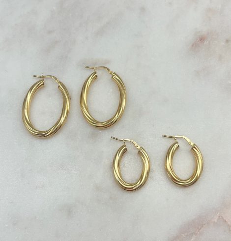 A photo of the Nora Twist Gold Plated Hoops product