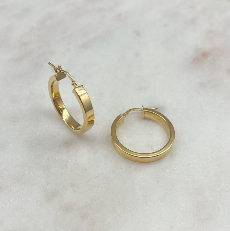 A photo of the Simple Gold Plated Hoops product