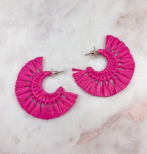 A photo of the Fan Favorite Earrings in Hot Pink product