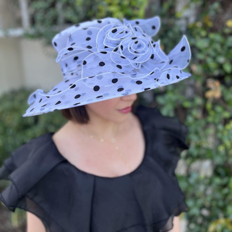 A photo of the Black & White Polka Dot Fascinator Hat product