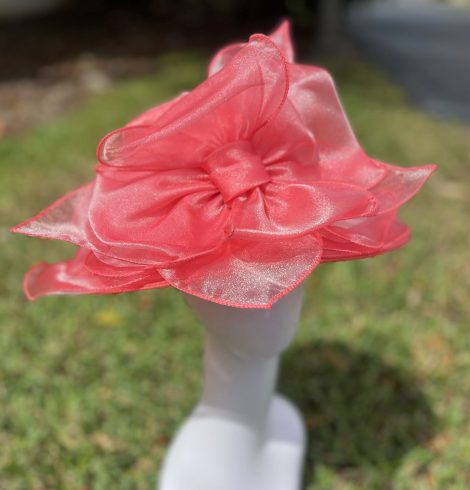 A photo of the Vera Fascinator Hat in Coral product