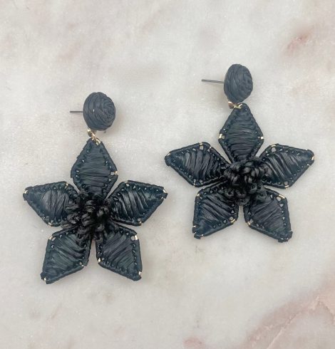 A photo of the Flora Earrings in Black product