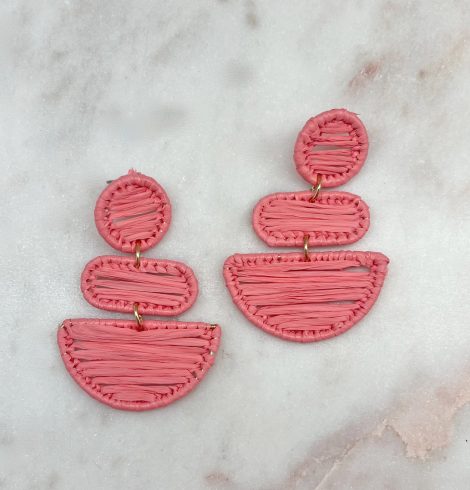 A photo of the Lucia Earrings in Coral product