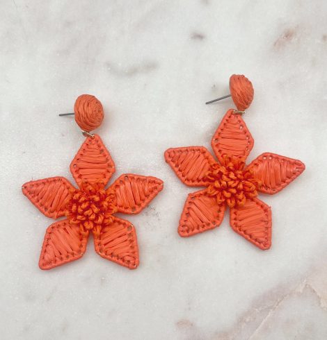 A photo of the Flora Earrings in Orange product