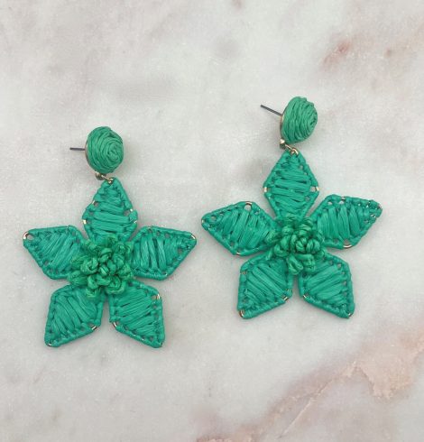 A photo of the Flora Earrings in Green product
