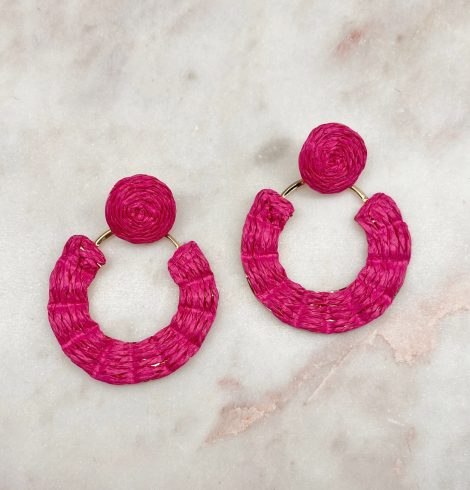 A photo of the Jackie Earrings in Hot Pink product