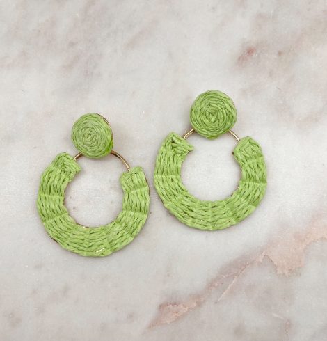 A photo of the Jackie Earrings in Light Green product