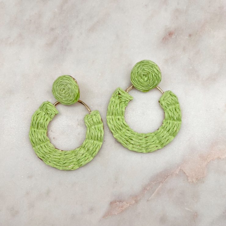 A photo of the Jackie Earrings in Light Green product