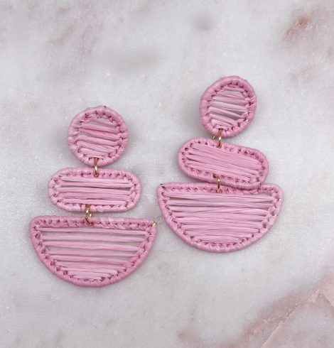 A photo of the Lucia Earrings in Light Pink product
