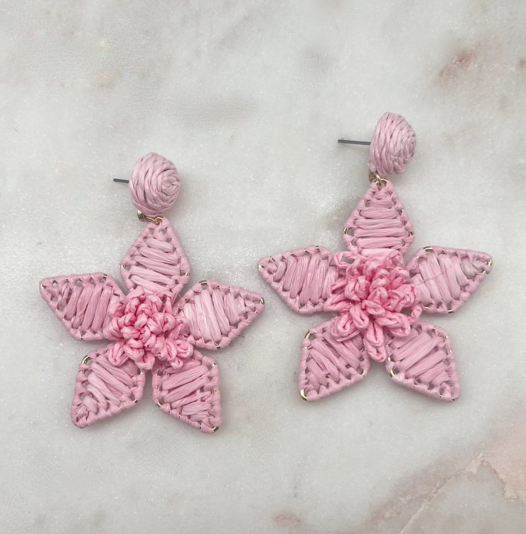 A photo of the Flora Earrings in Light Pink product