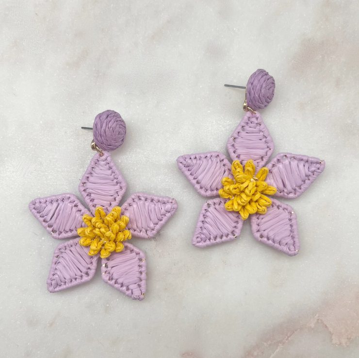 A photo of the Flora Earrings in Light Purple product