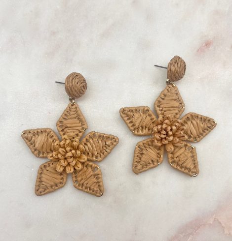 A photo of the Flora Earrings in Tan product