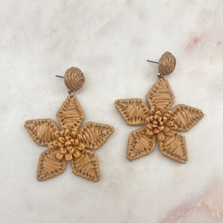 A photo of the Flora Earrings in Tan product