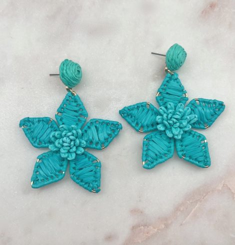 A photo of the Flora Earrings in Teal product