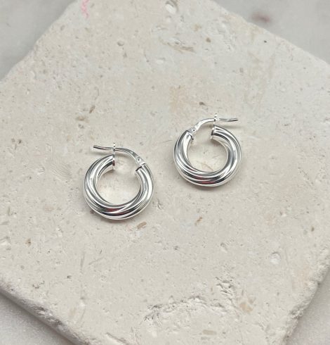 A photo of the Italian Sterling Silver Thick Twist Hoops 10mm product