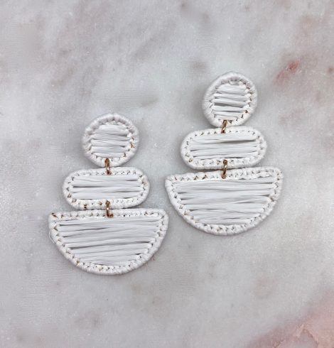 A photo of the Lucia Earrings in White product