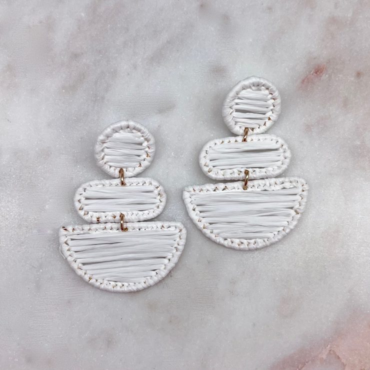 A photo of the Lucia Earrings in White product
