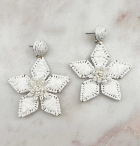 A photo of the Flora Earrings in White product