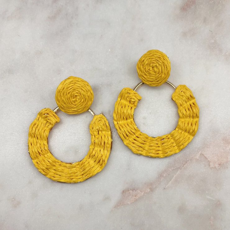 A photo of the Jackie Earrings in Yellow product