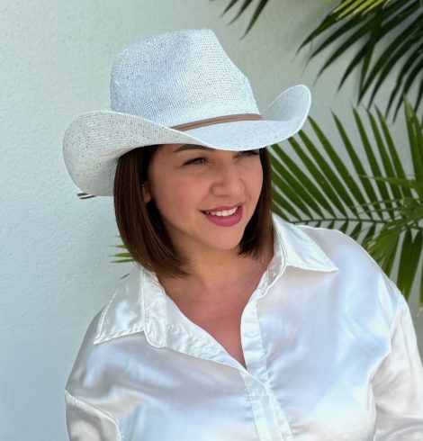Sequin Cowboy Hat in White A photo of the Sequin Cowboy Hat in White product