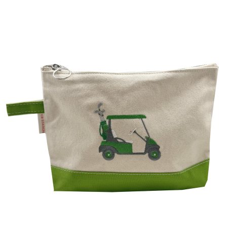 A photo of the Golf Cart Canvas Pouch in Green product