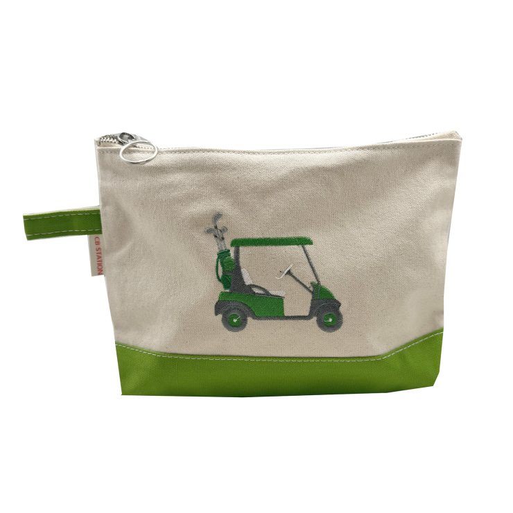A photo of the Golf Cart Canvas Pouch in Green product