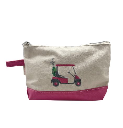 A photo of the Golf Cart Canvas Pouch in Pink product