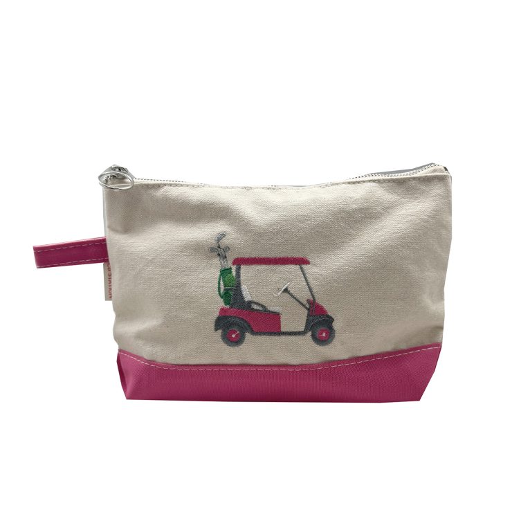 A photo of the Golf Cart Canvas Pouch in Pink product