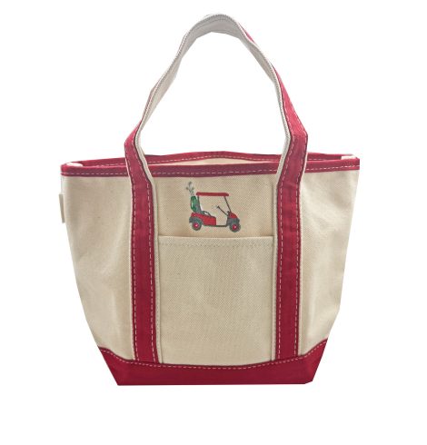 A photo of the Golf Cart Canvas Pouch in Red product