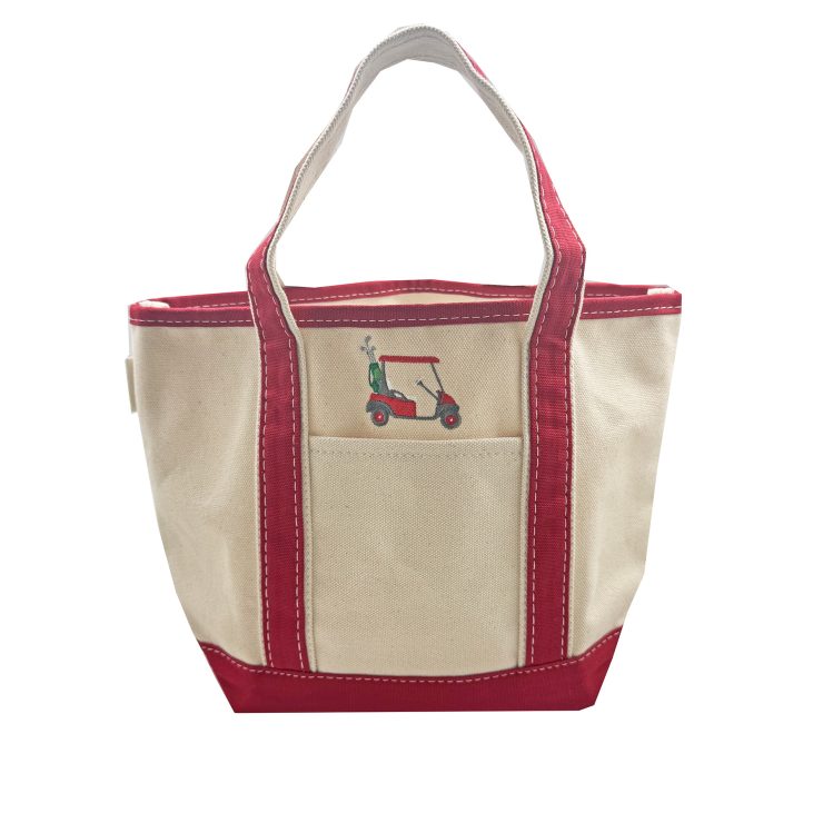A photo of the Golf Cart Canvas Pouch in Red product