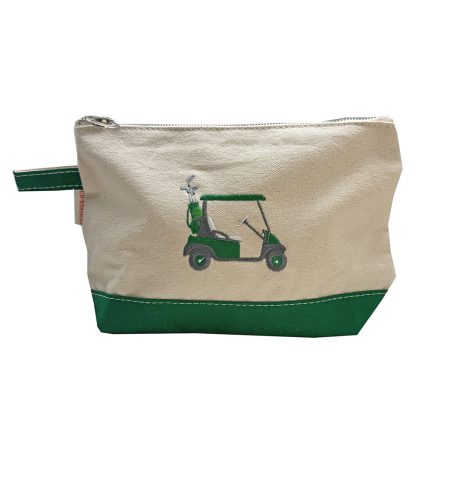 A photo of the Golf Cart Canvas Pouch in Emerald Green product