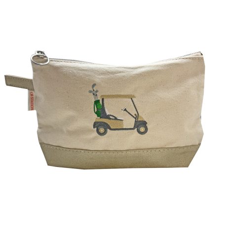 A photo of the Golf Cart Canvas Pouch in Gold product