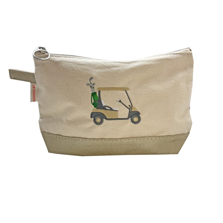 A photo of the Golf Cart Canvas Pouch in Gold product