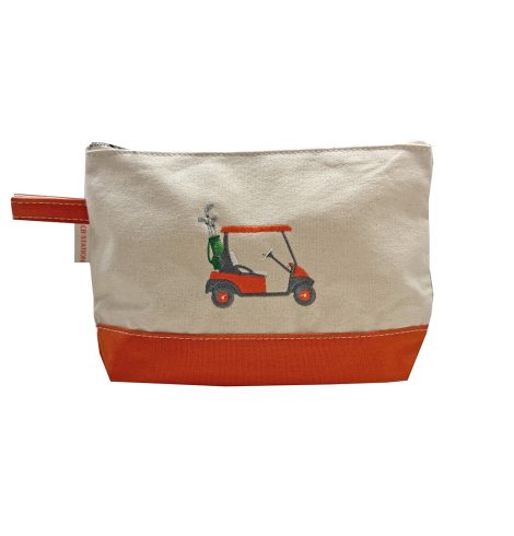 A photo of the Golf Cart Canvas Pouch in Orange product