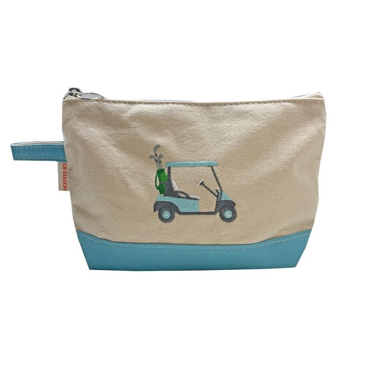 A photo of the Golf Cart Canvas Pouch in Sky Blue product