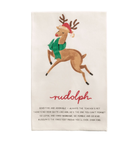 Rudolph Reindeer Poem Towel A photo of the Rudolph Reindeer Poem Towel product