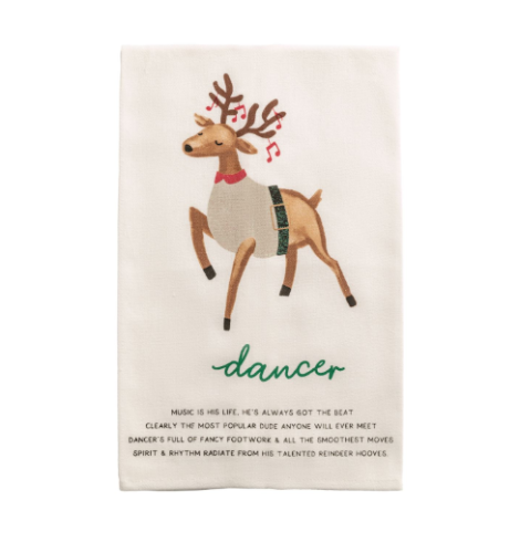 Dancer Reindeer Poem Towel A photo of the Dancer Reindeer Poem Towel product