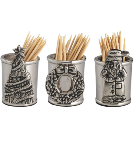 Metal Christmas Toothpick Holder A photo of the Metal Christmas Toothpick Holder product
